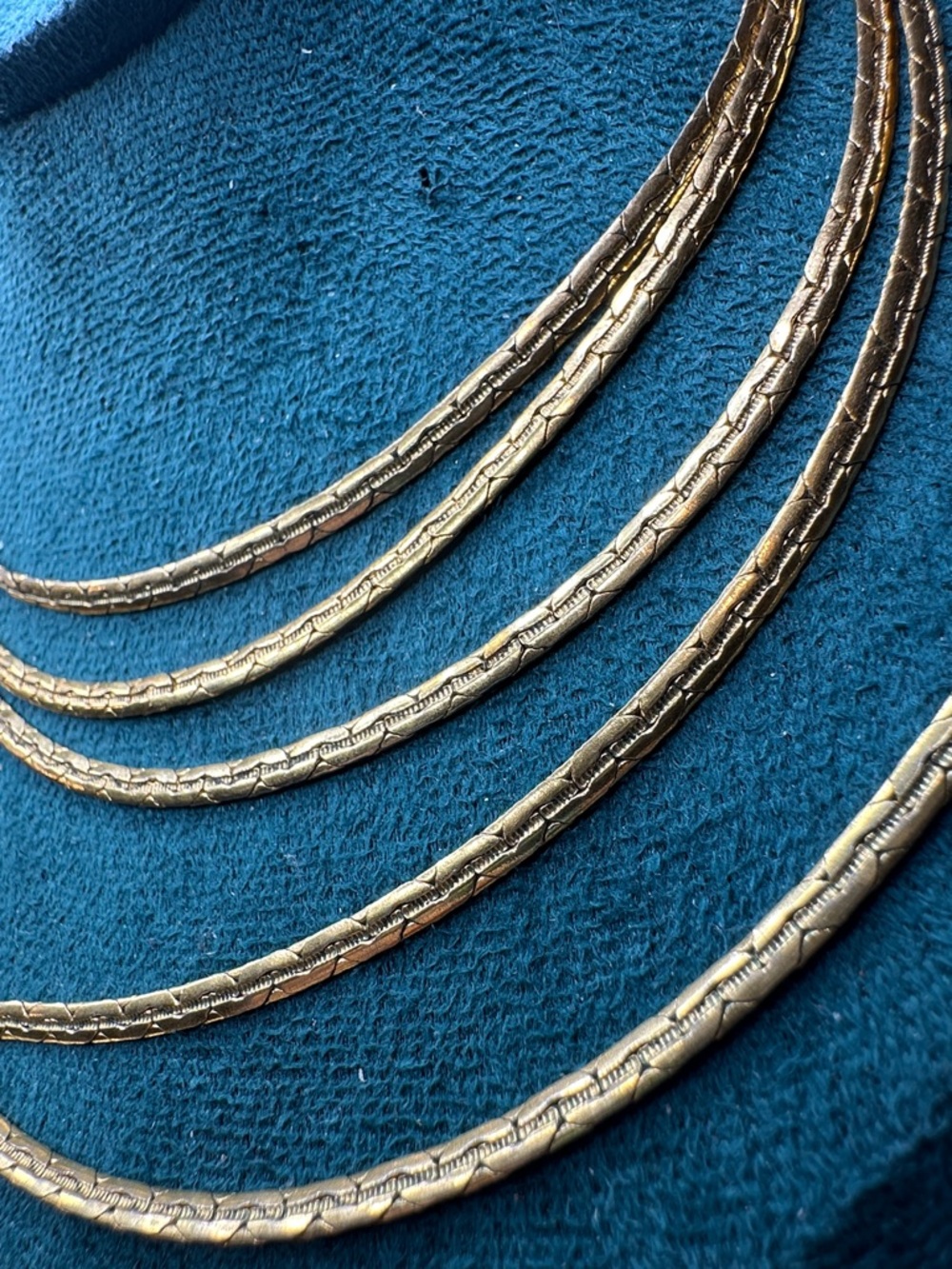 Monet Gold-Tone Textured LONG Chain Necklace 55” - Picture 3 of 10